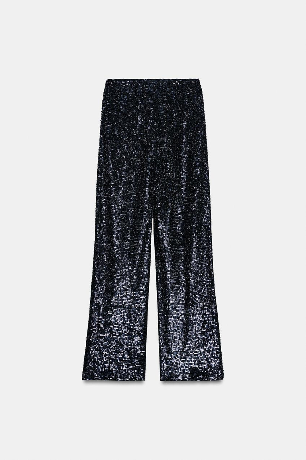 ZARA БРЮКИ С ПАЙЕТКАМИ, СИНИЙ
