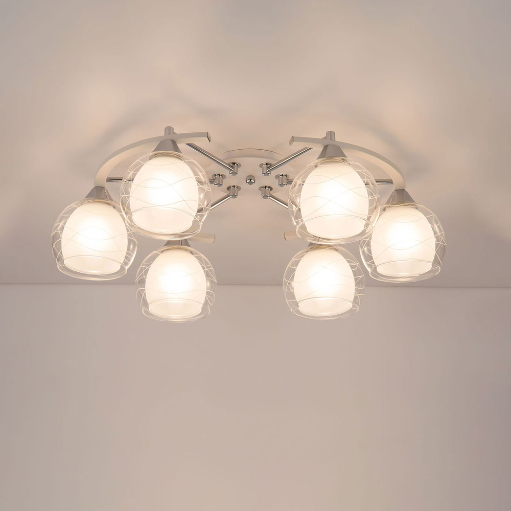Citilux Буги CL157161 Люстра потолочная Белая Хром