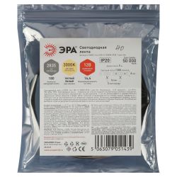 Светодиодная лента ЭРА LS2835-14,4-180-12-3000K-IP20-1 year-5m теплый белый 1 год | Светодиодные ленты 12В 1 год