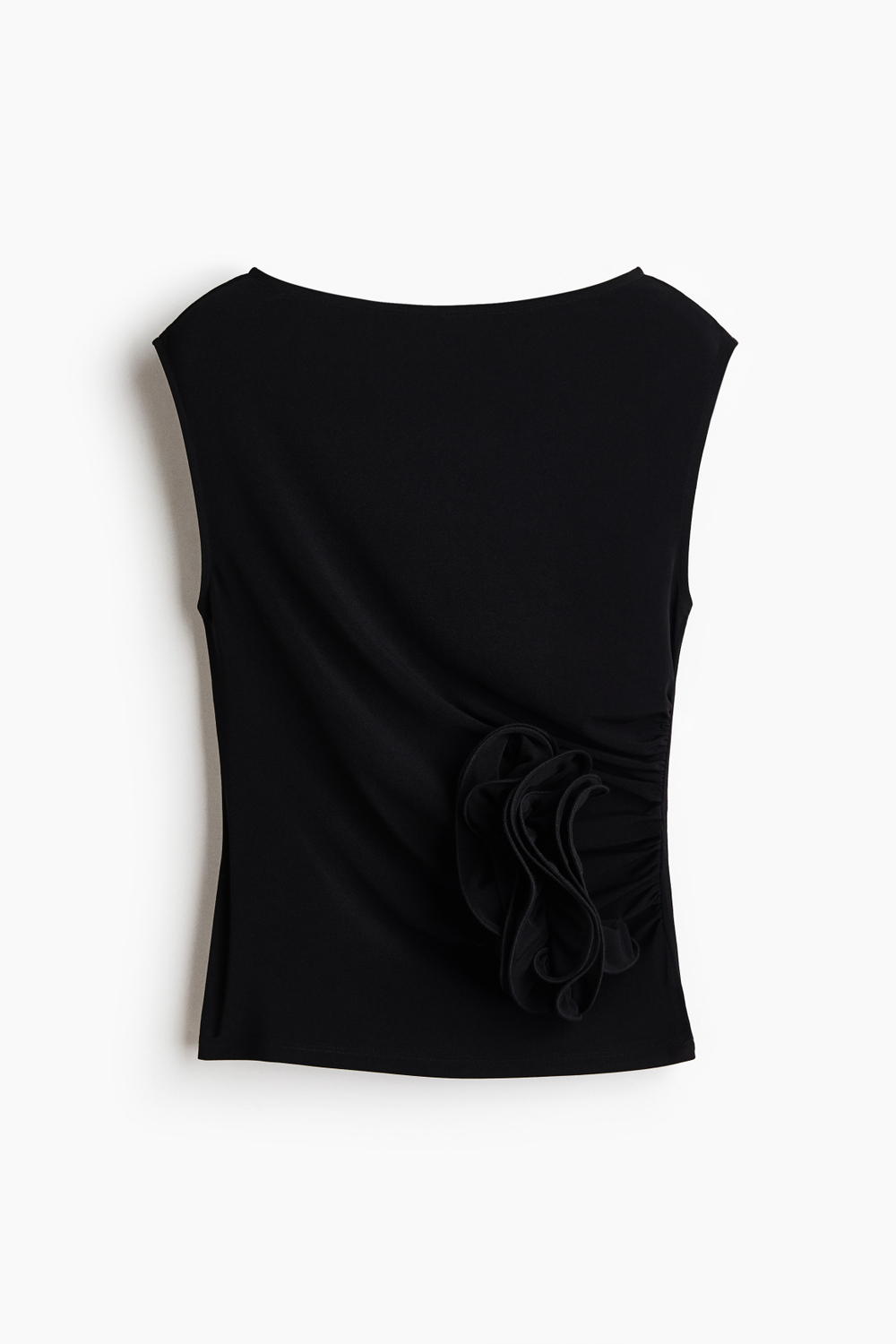 Топ из джерси с аппликацией в виде розы - H&M