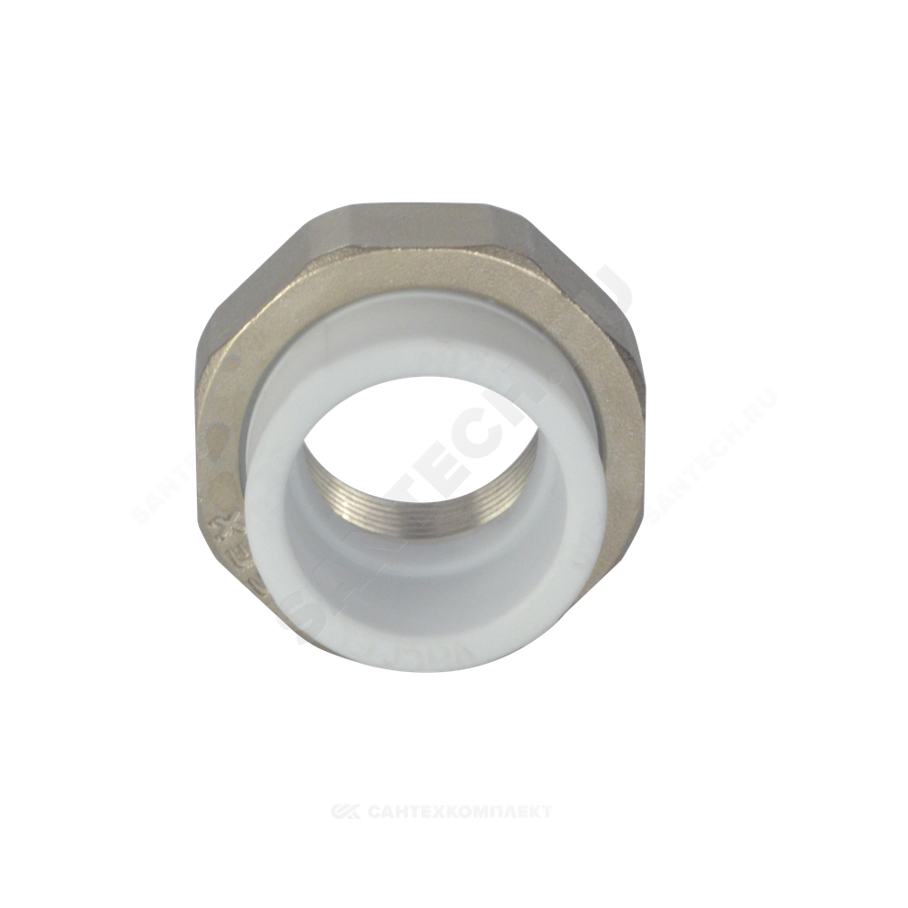 Муфта PP-R комбинированная разъемная белая Дн 20х1/2" ВР усиленная VALFEX 10155015У