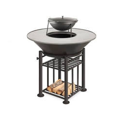 Fantastic Grill Везувий Ø 1000 (чаша+подставка+плита+решетка чугунная"СТЕЙК" Ø 450мм+крышка)