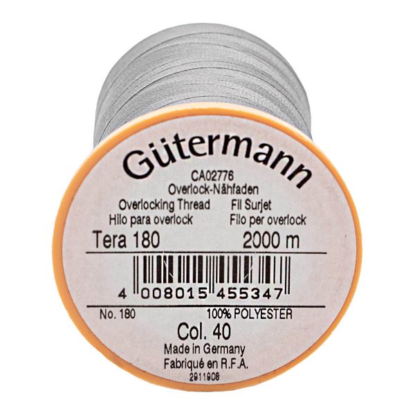 Нитка филаментная Gutermann Tera 180 (2000 метров), 1 кат. | 040 пепельно-серый