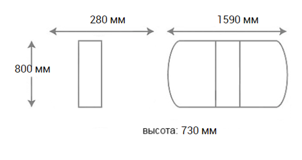 Стол-тумба ПГ-16  800х280(1590), h=755 (венге)