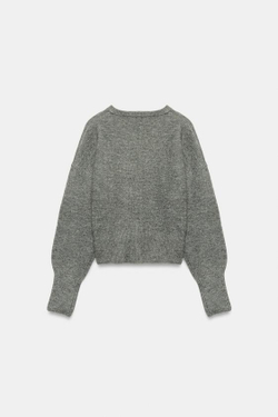 ZARA МЯГКИЙ ТРИКОТАЖНЫЙ КАРДИГАН, СЕРЫЙ