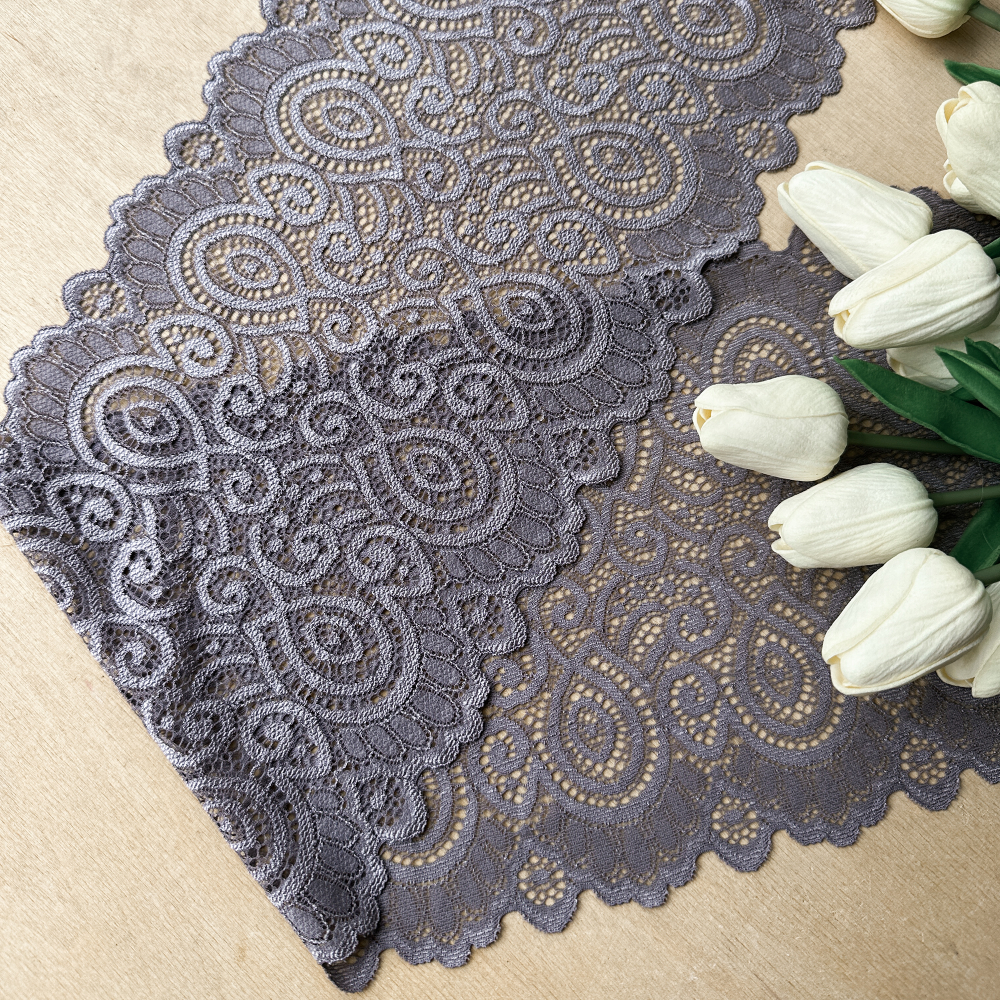 Широкое кружево эластичное 18см, Графит (lace/magn/180)