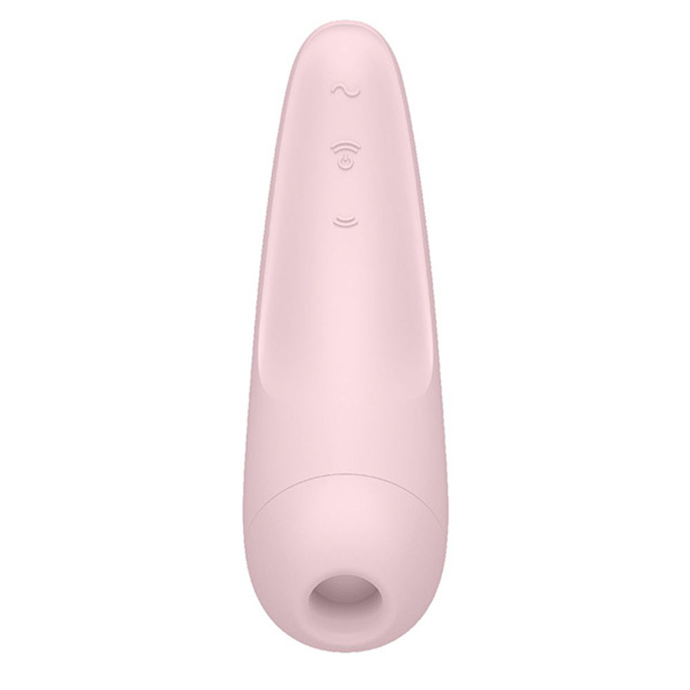 Розовый вакуум-волновой стимулятор 13,5см с вибрацией Satisfyer Curvy 2+