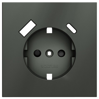 Накладка для розетки с заземлением и со шторками и 2хUSB type A и C Voltum S70 VLS001006
