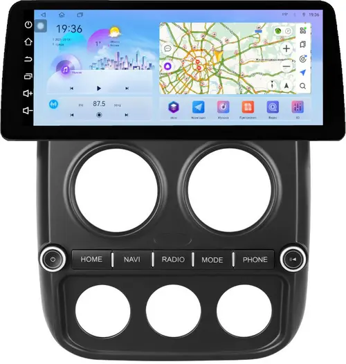 Магнитола для Jeep Compass 2011-2015 (рамка LUX) - FarCar S500+TS10 монитор 12.3" 2K QLED на Android 14, Быстрая, CarPlay, 4G SIM-слот