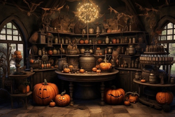 ТЫКВЫ HELLOWEEN фон неопреновый