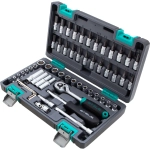 Набор инструментов, 1/4", CrV, 57 предм.// STELS 14101