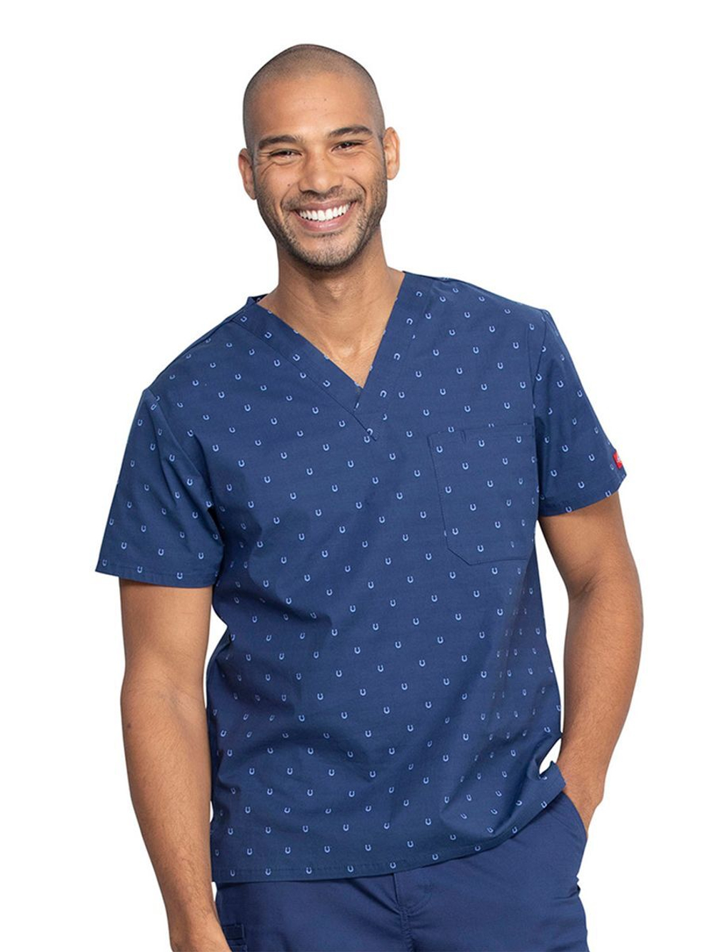 Топ медицинский мужской Dickies Prints DK725, подковы, 4XL