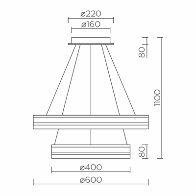 Подвесной светильник LED4U 8587-600-400 BK