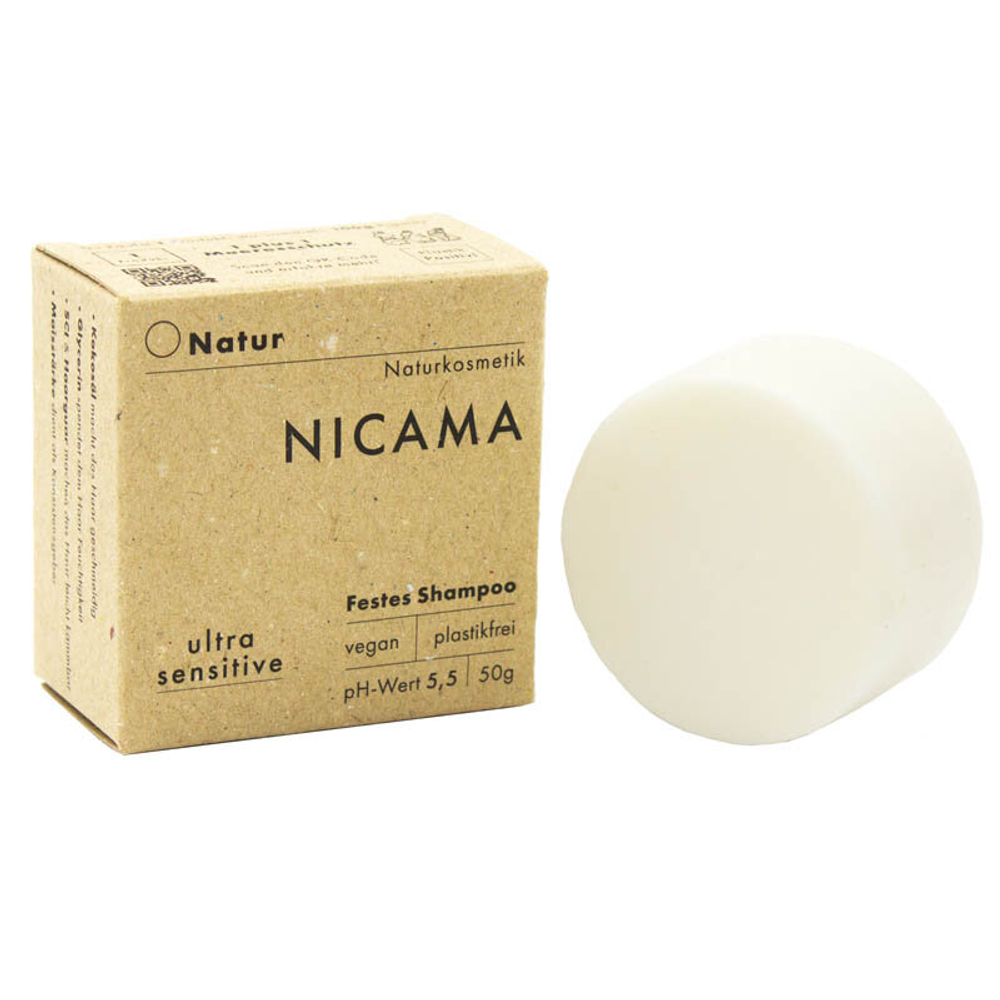 Твердый шампунь Natural (для чувствительной кожи головы) NICAMA, 50 гр