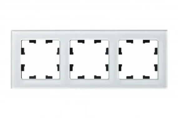 Рамка Systeme Electric ATLASDESIGN Nature 3-постовая стекло белый 38684
