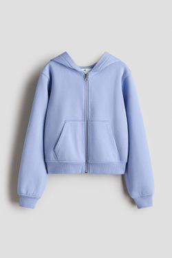 H&M Толстовка с капюшоном и застежкой-молнией, светло-голубой