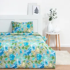 Постельное бельё 2 сп. Capri 175х210 см, 180х210 см, 50х70 см 2 шт, голубой, микрофибра, 100% полиэстер