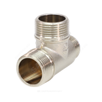 Тройник латунь никель переходной Ду 15х20х20 (1/2"х3/4"х3/4") НР/НР/НР VALFEX VF.131.N.034