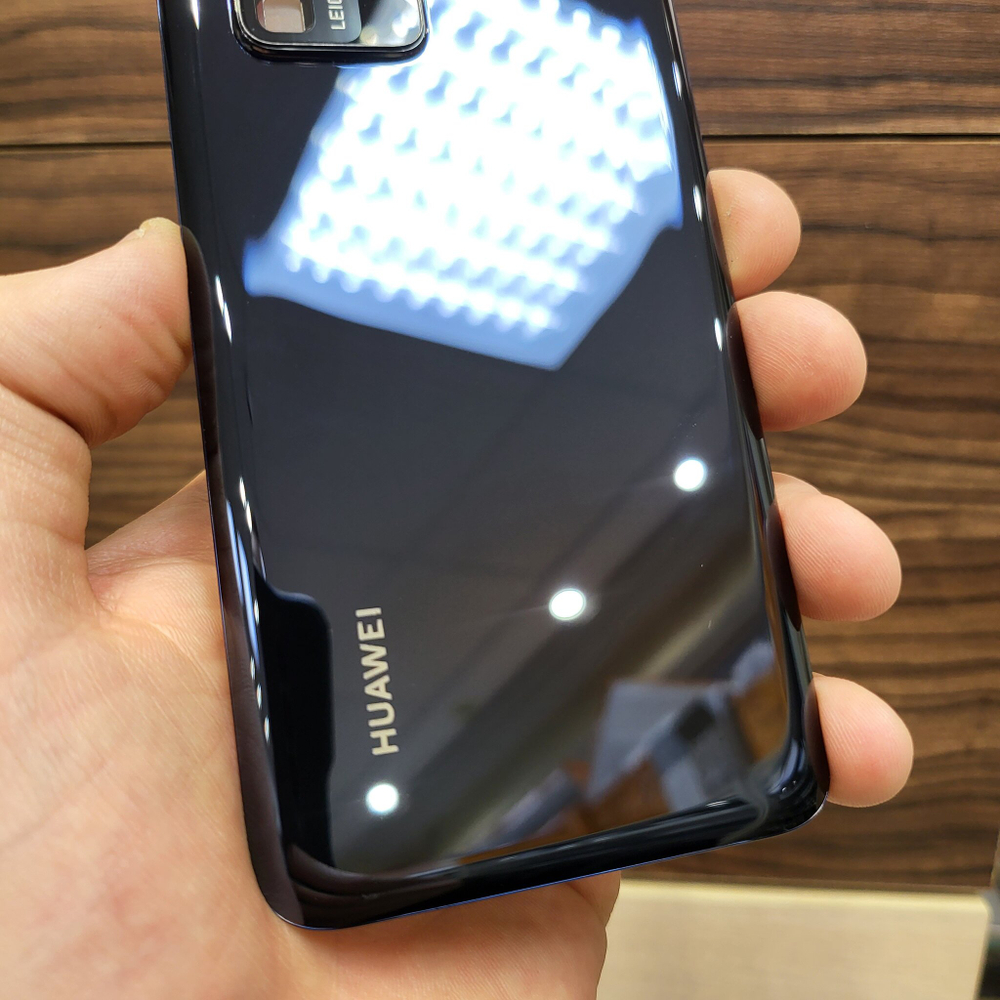 Крышка для Huawei P40 Pro - задняя стеклянная панель "Хорошее качество" (чёрного цвета)