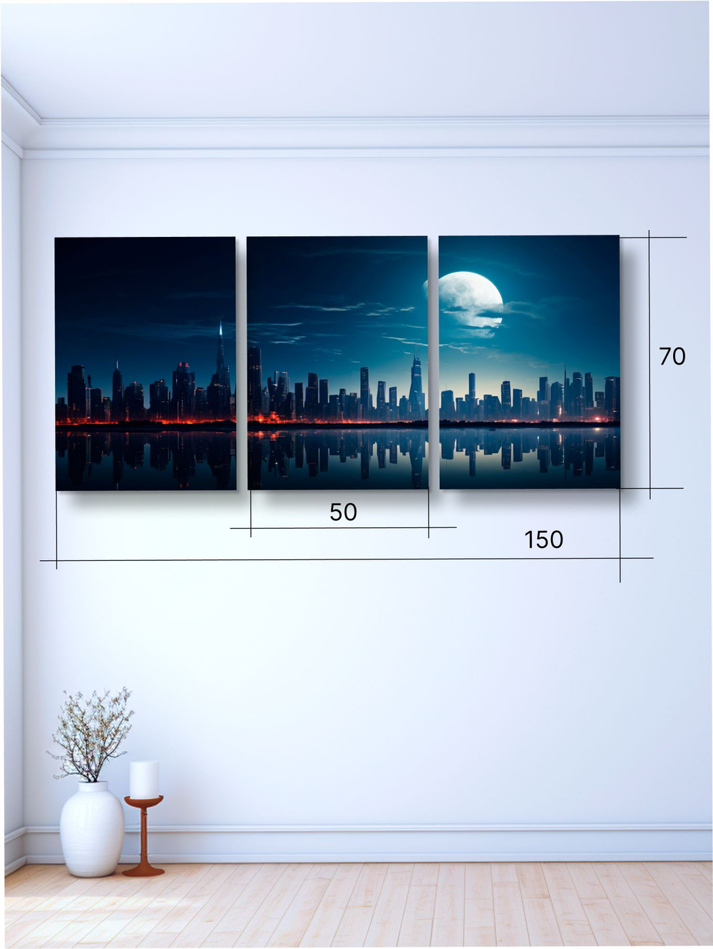 Картина Тихая Венеция модульная 50x70см 3шт.