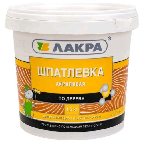 Шпатлевка по дереву орех 1,5кг (Лакра)