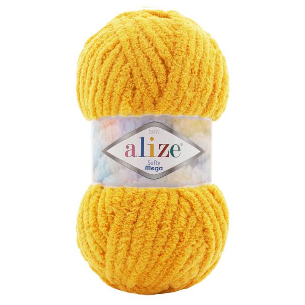 Пряжа Alize (Ализе) Softy Mega / уп.5 мот. по 100 г, 70 м, 216 мимоза