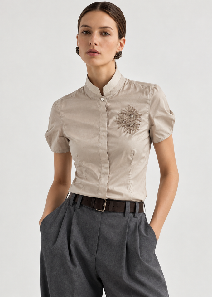 Хлопковая рубашка Brunello Cucinelli, S