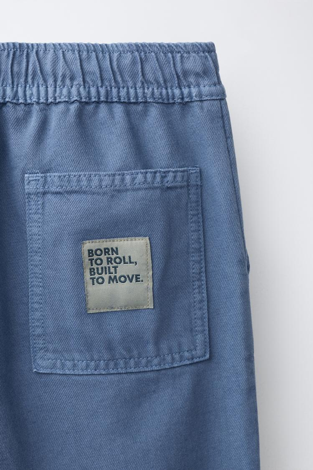 ZARA СТРУЯЩИЕСЯ БРЮКИ ИЗ ТВИЛА, СИНИЙ