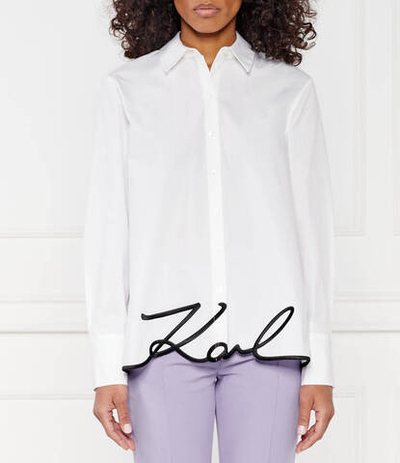 Рубашка karl hem signature shirt Karl Lagerfeld - белый(236W1606)