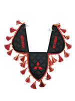 Вымпел тройной MITSUBISHI (экокожа, черный с красными кисточками)