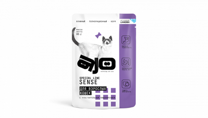 AJO (Айо) Cat Sense Консервированный полнорационный корм для кошек c чувствительным пищеварением, 85 г