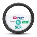 Оплетка руля CarFort CS1152, размер М (38-39 см), экокожа, ребр. вставки, чёрная