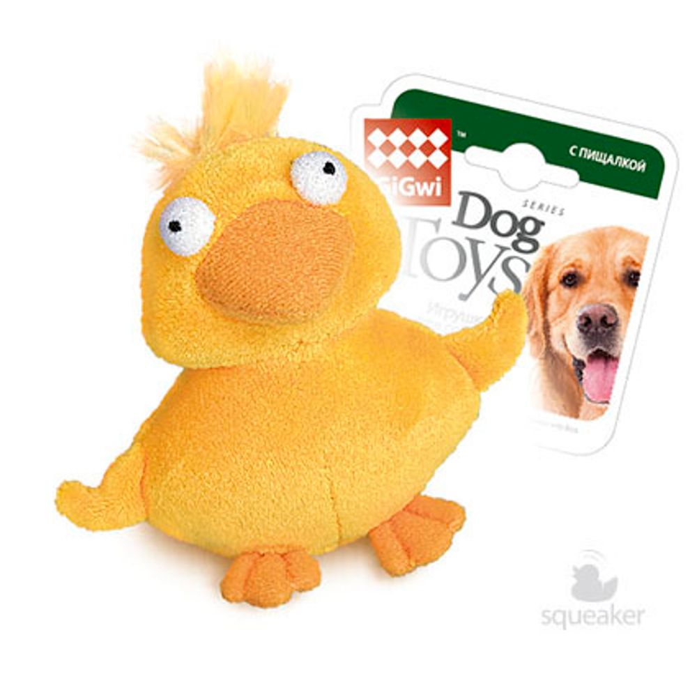 Gigwi PLUSH FRIENDZ игрушка для собак Утка с пищалками 12 см Gigwi PLUSH FRIENDZ игрушка для собак Утка с пищалками 12 см