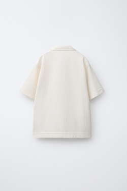 ZARA РУБАШКА С КОРОТКИМИ РУКАВАМИ, ЭКРЮ