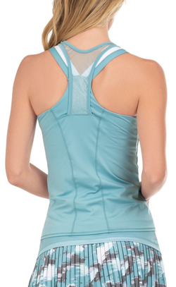 Женский топ теннисный Lucky in Love Can't Find Me Love Feelin' Mesh Tank With Bra - eucalyptus