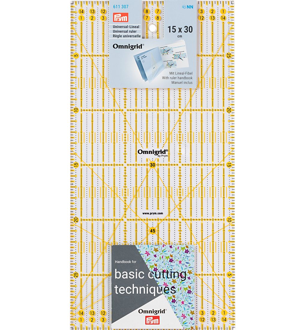 Линейка универсальная Omnigrid пластик 15х30 см, Prym 611307