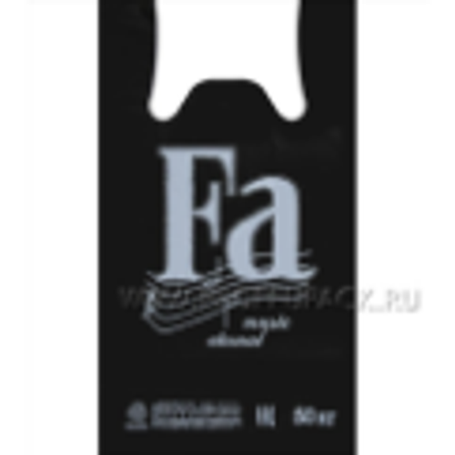 Пакет майка 30х55 (50) "Fa" 7гр, черный