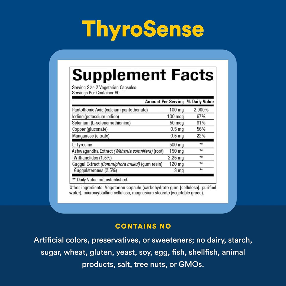 Natural Factors, WomenSense®, ThyroSense®, добавка для щитовидной железы, 120 вегетарианских капсул