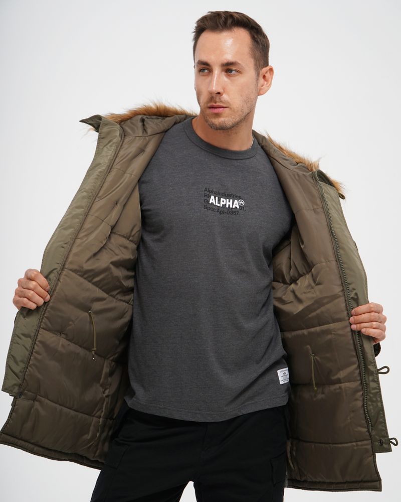 Парка Alpha Industries N-3B Logo Oxford Parka Olive Green