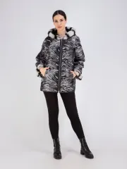 Куртка из натуральной кожи с капюшоном двустороннее