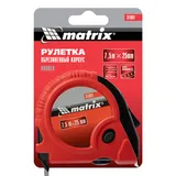 Рулетка Rubber,7,5 м х 25 мм,обрезиненный корпус Matrix — фото 5