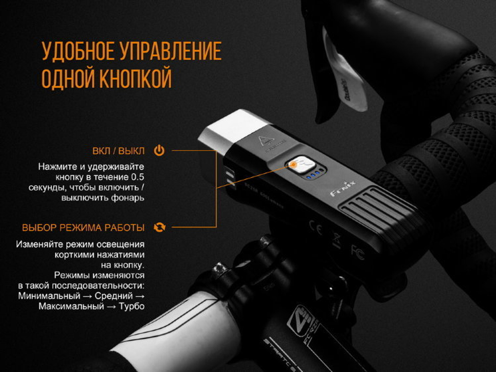 Фонарь велосипедный светодиодный Fenix BC25R Cree XP-G3, 600 лм, аккумулятор