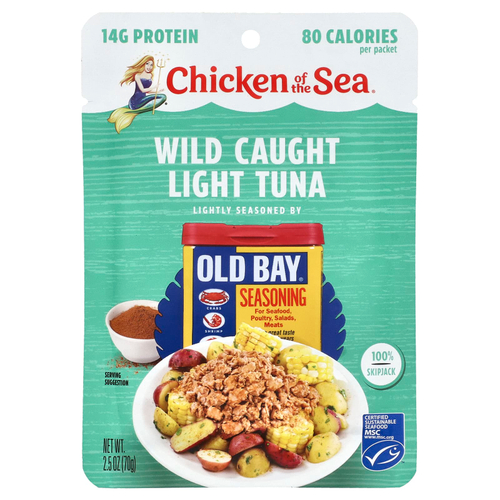 Chicken of the Sea, Дикий светлый тунец, приправа Old Bay®, 70 г (2,5 унции)