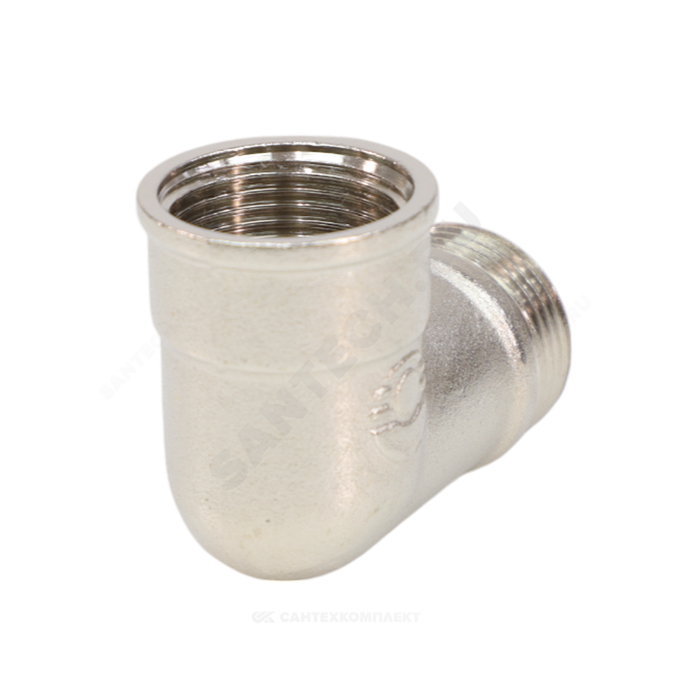 Угольник латунь никель переходной Ду 15 (1/2") ВР/НР VALFEX VF.092.N.012
