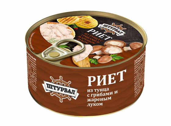 Риет из тунца с грибами и жареным луком 115г (16шт)  ключ