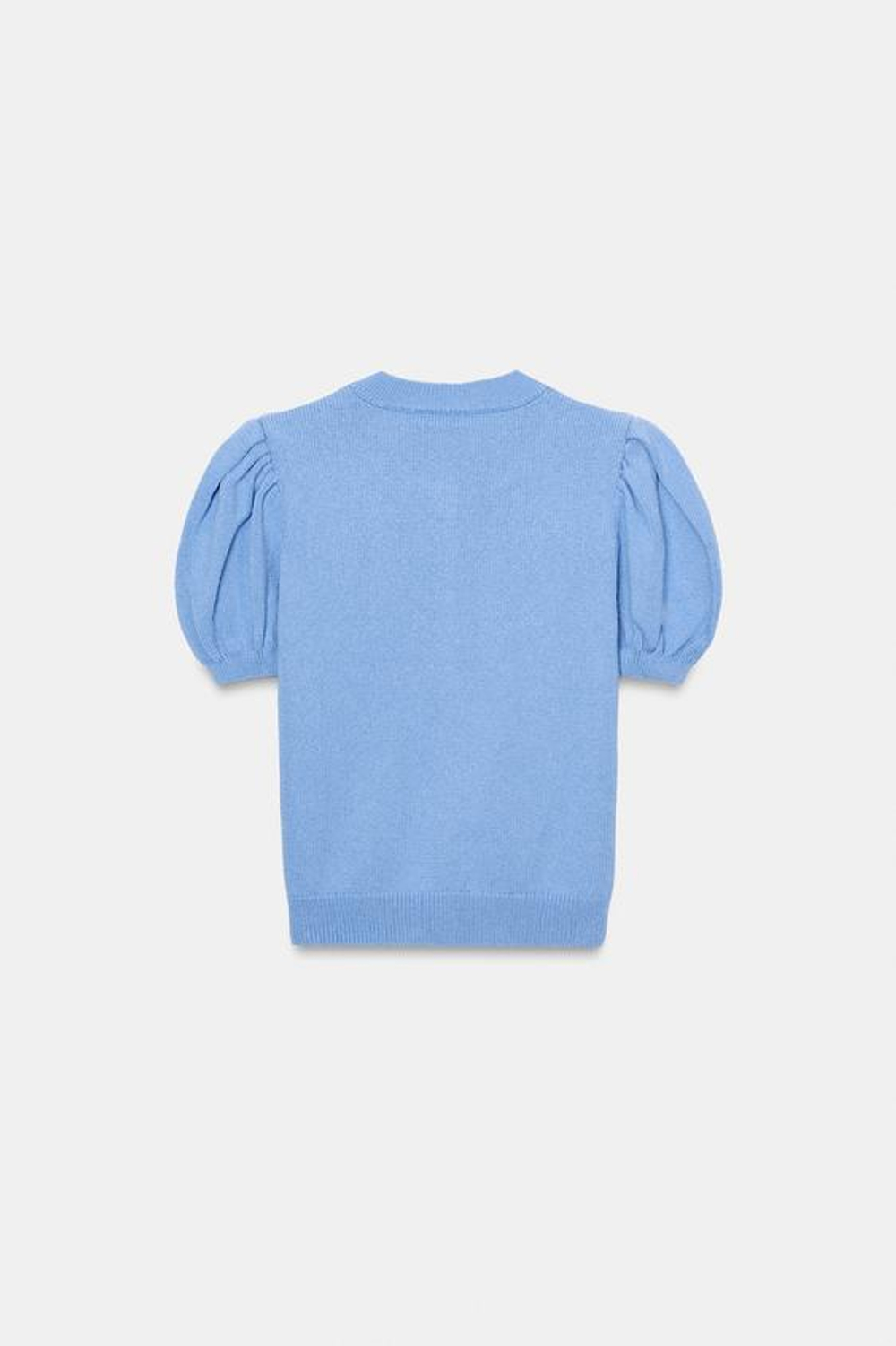 Вязаный кардиган с короткими рукавами и рукавами-балонами - ZARA