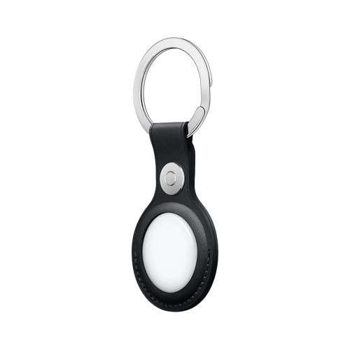Кожаный брелок с заводным кольцом Apple Leather Key Ring для AirTag, Midnight (Темная ночь)