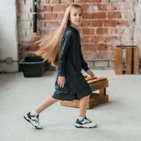 Платье-худи "Bb team" Антрацит меланж