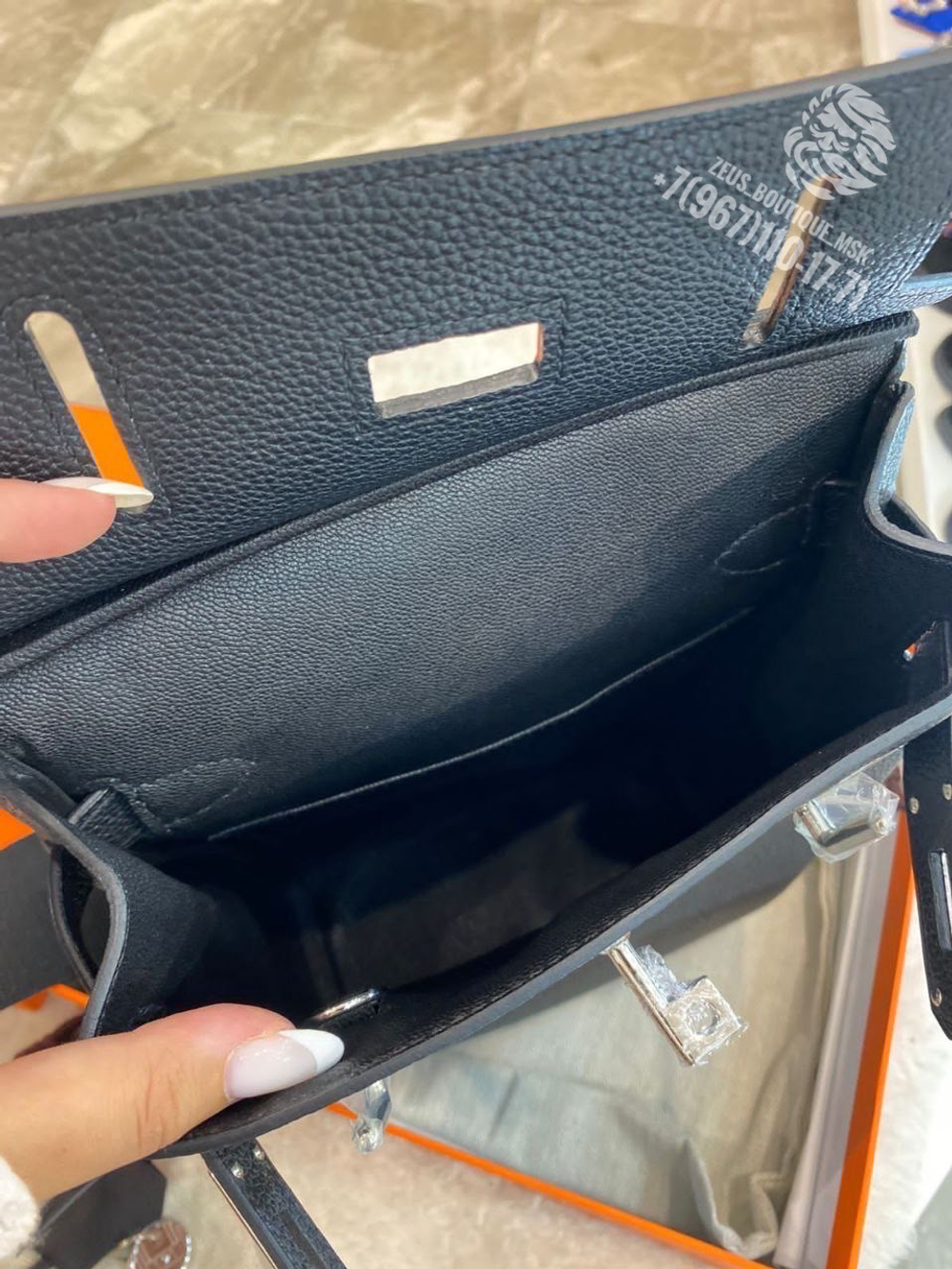 Нагрудная сумка-слинг Hermes Kelly синяя