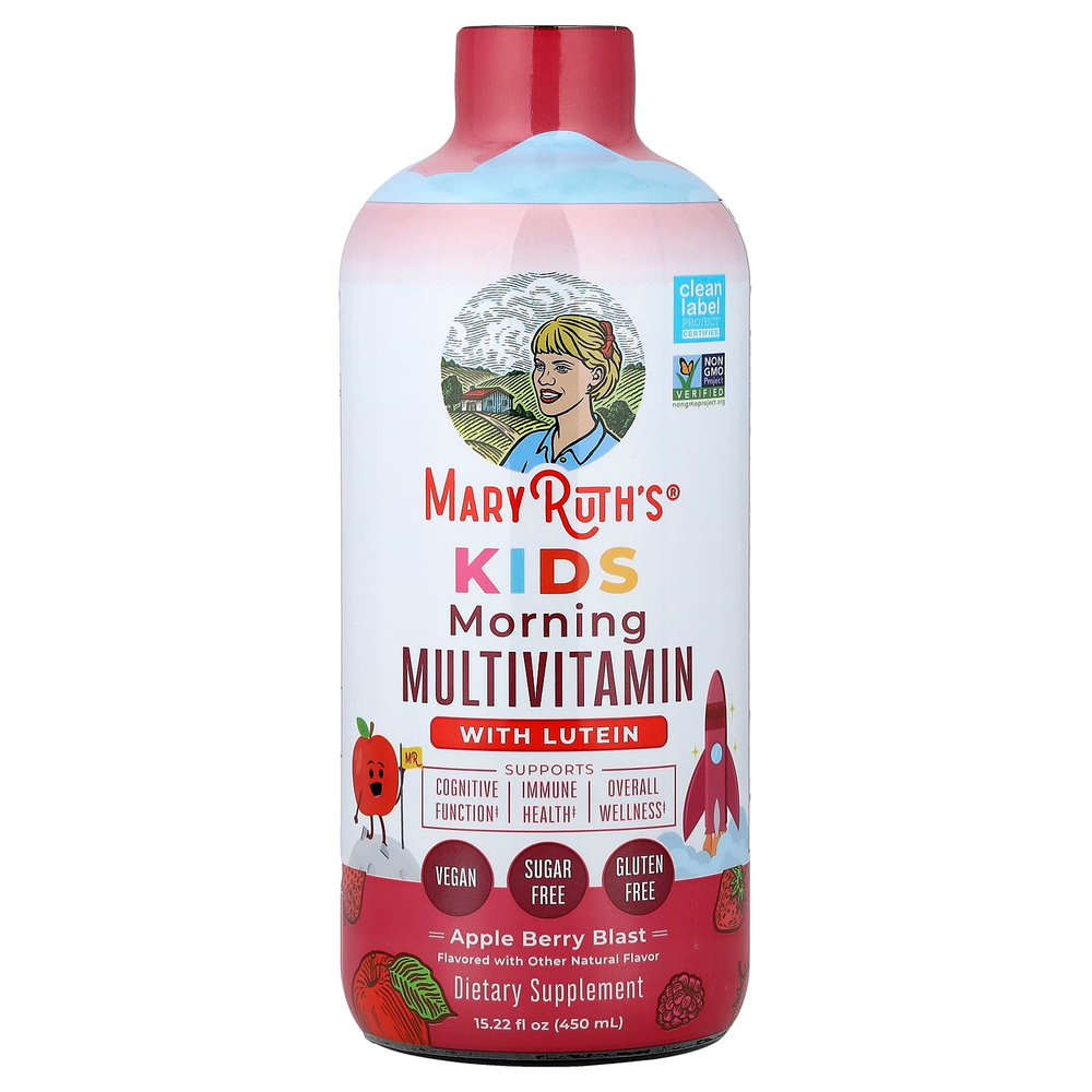 MaryRuth's, для детей, утренняя мультивитаминная добавка с лютеином, со вкусом яблока и ягод, 450 мл (15,22 жидк. унции)